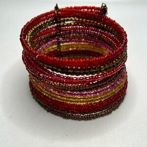 Multi color beaded hobo style cuff bracelet!  So cute!